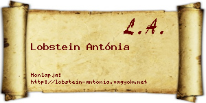 Lobstein Antónia névjegykártya